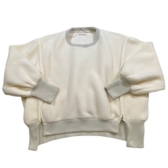 We The Free Cozy Camden Sherpa Fleece Crewneck Medium Oversized Free People - Picture 3 of 11